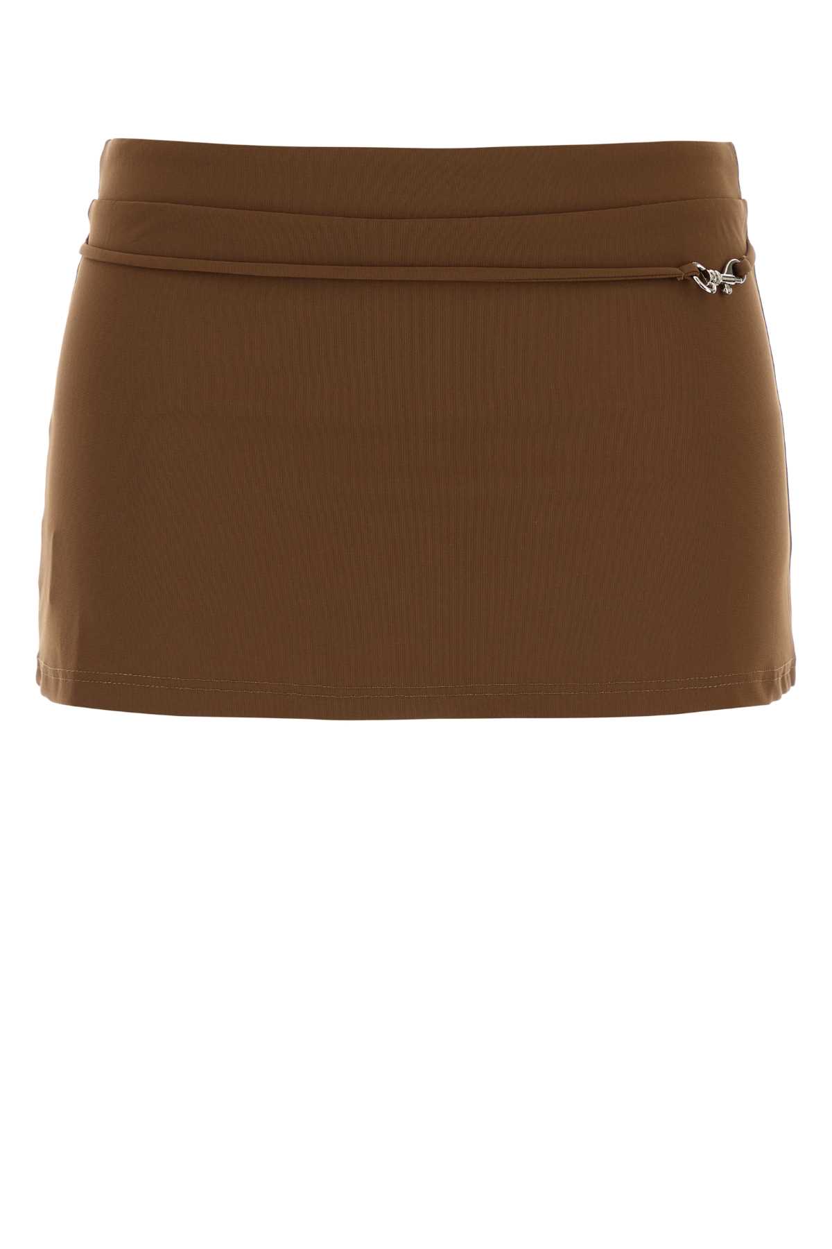 Gimaguas Brown Stretch Nylon Carolina Mini Skirt