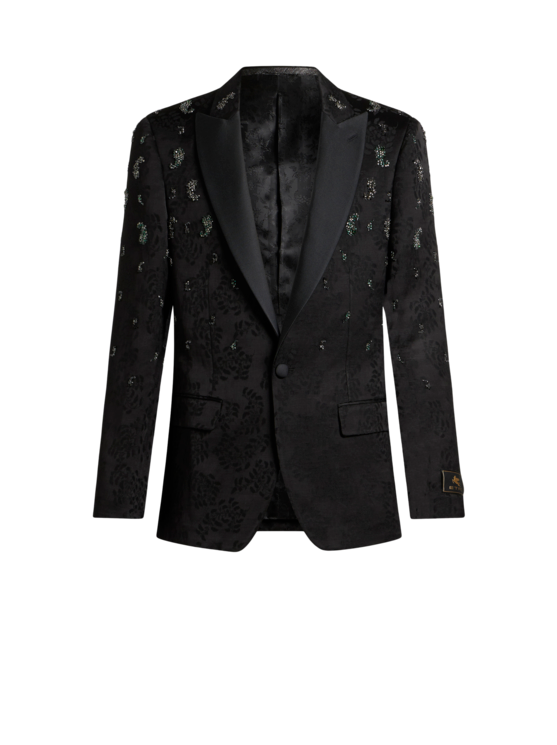 Etro, Veste De Soirée En Lin Mélangé, Homme, Noir, Taille 52