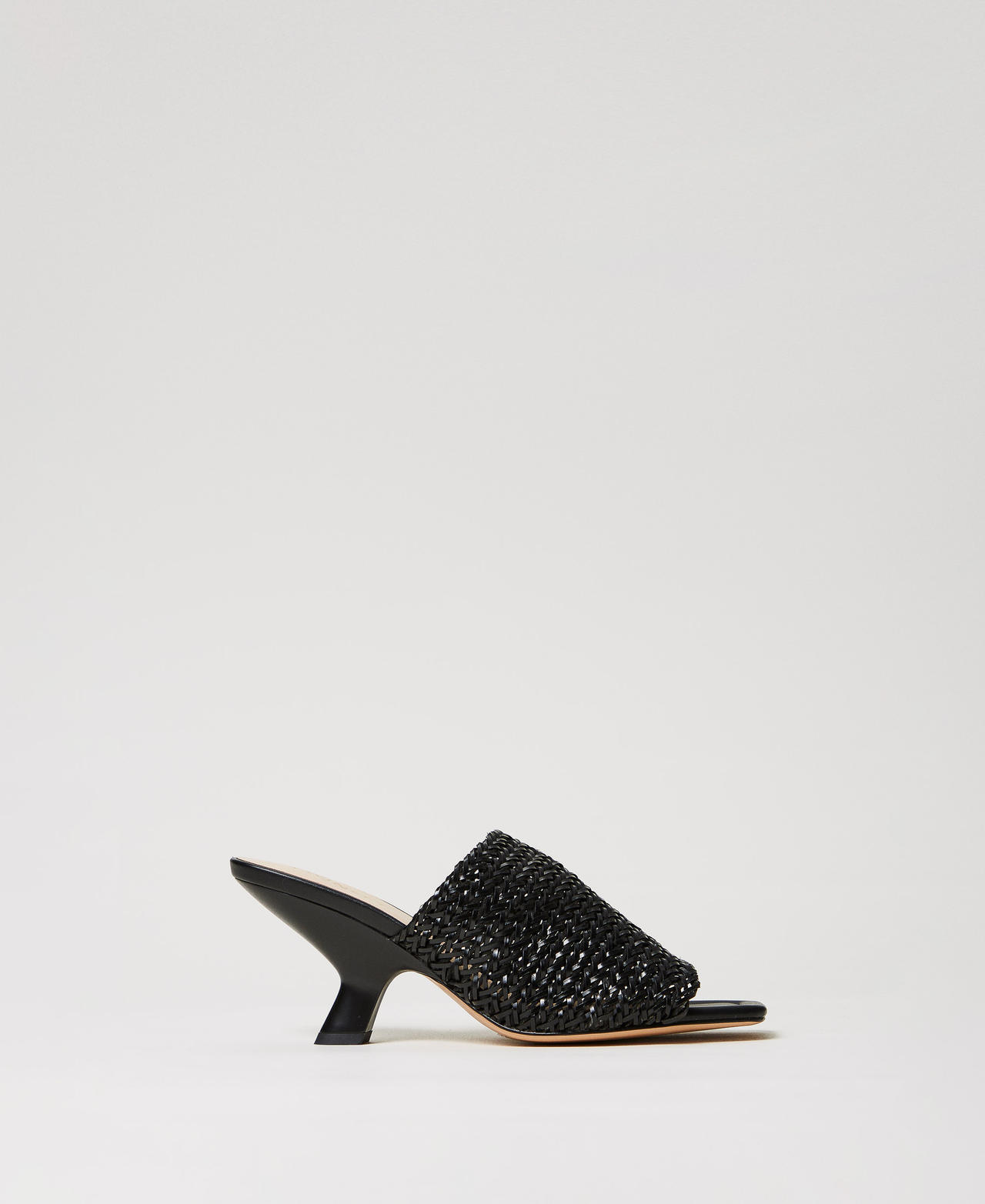 Twinset Chaussures - Sandales mules avec finition tressée, Noir, Taille: 37