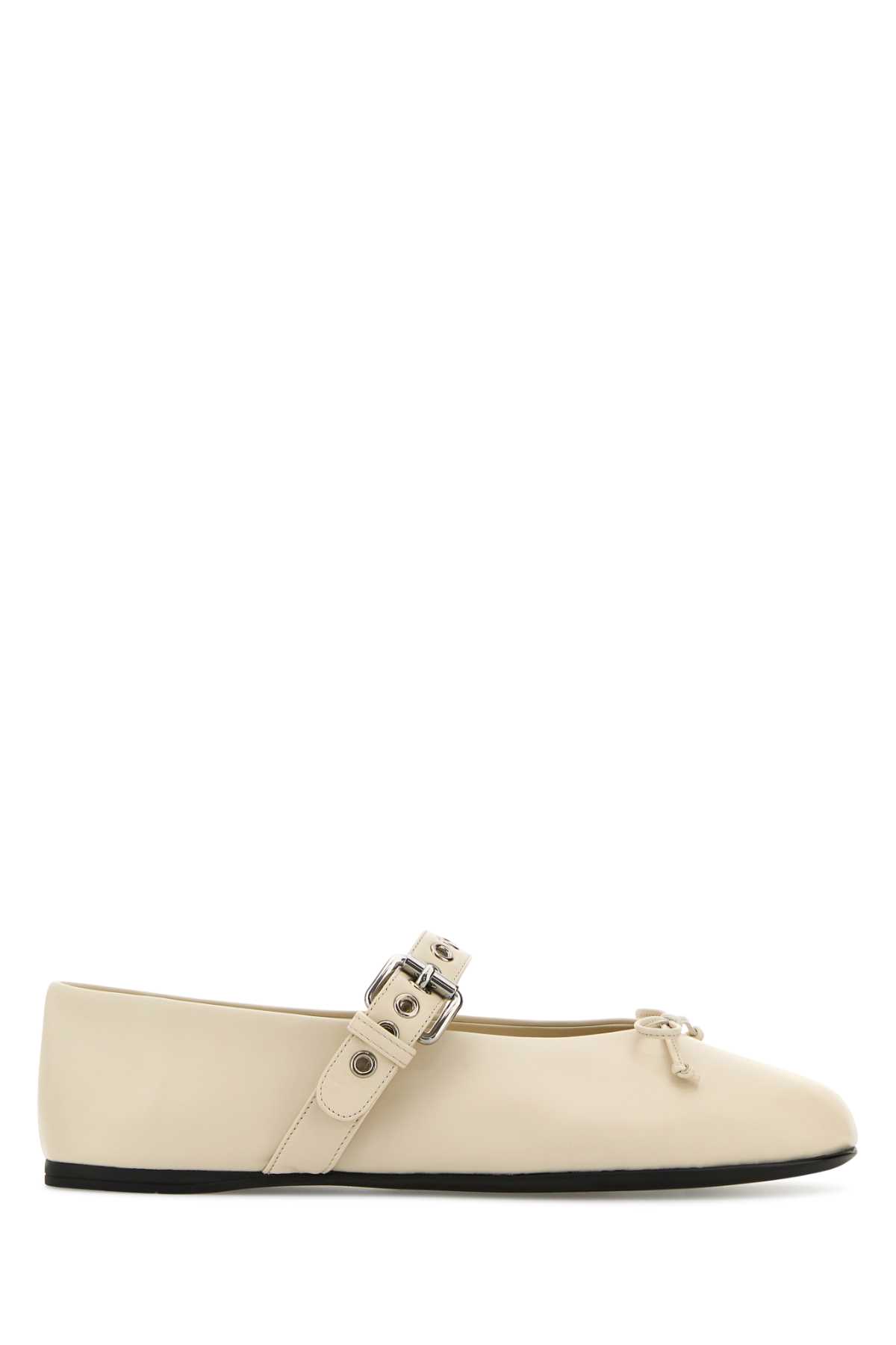 Miu Miu Ivory Leather Ballerinas