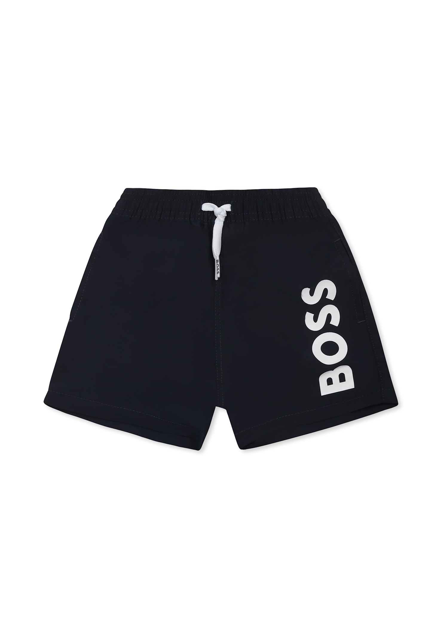 Hugo Boss Blue Swim Shorts For Baby Boy With Logo