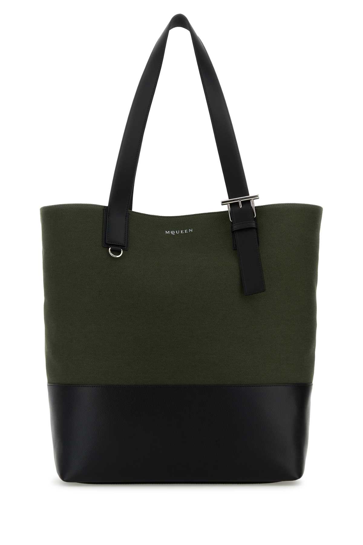 Alexander McQueen Army Green Canvas Shopping Bag
