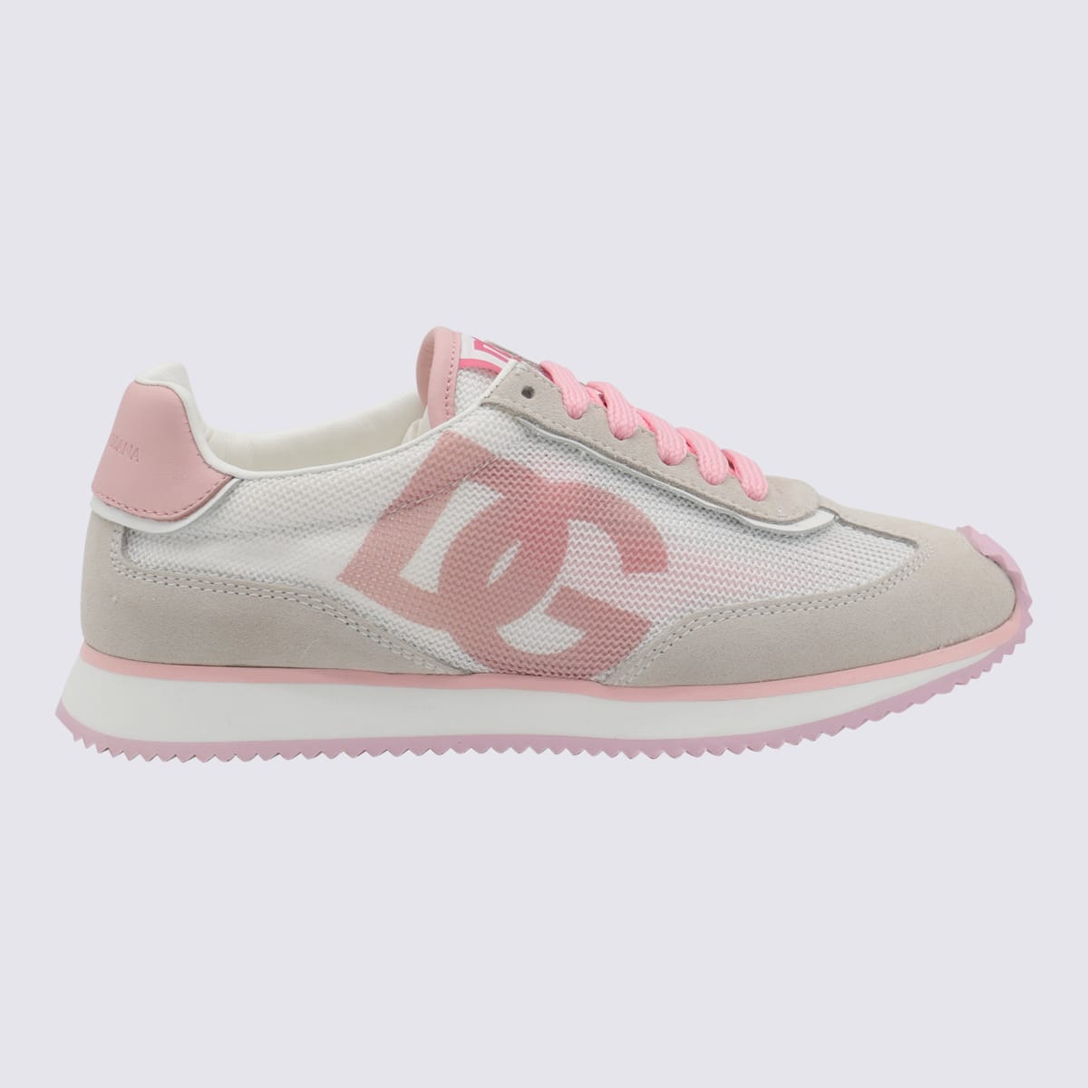 Dolce & Gabbana White And Pink Sneakers