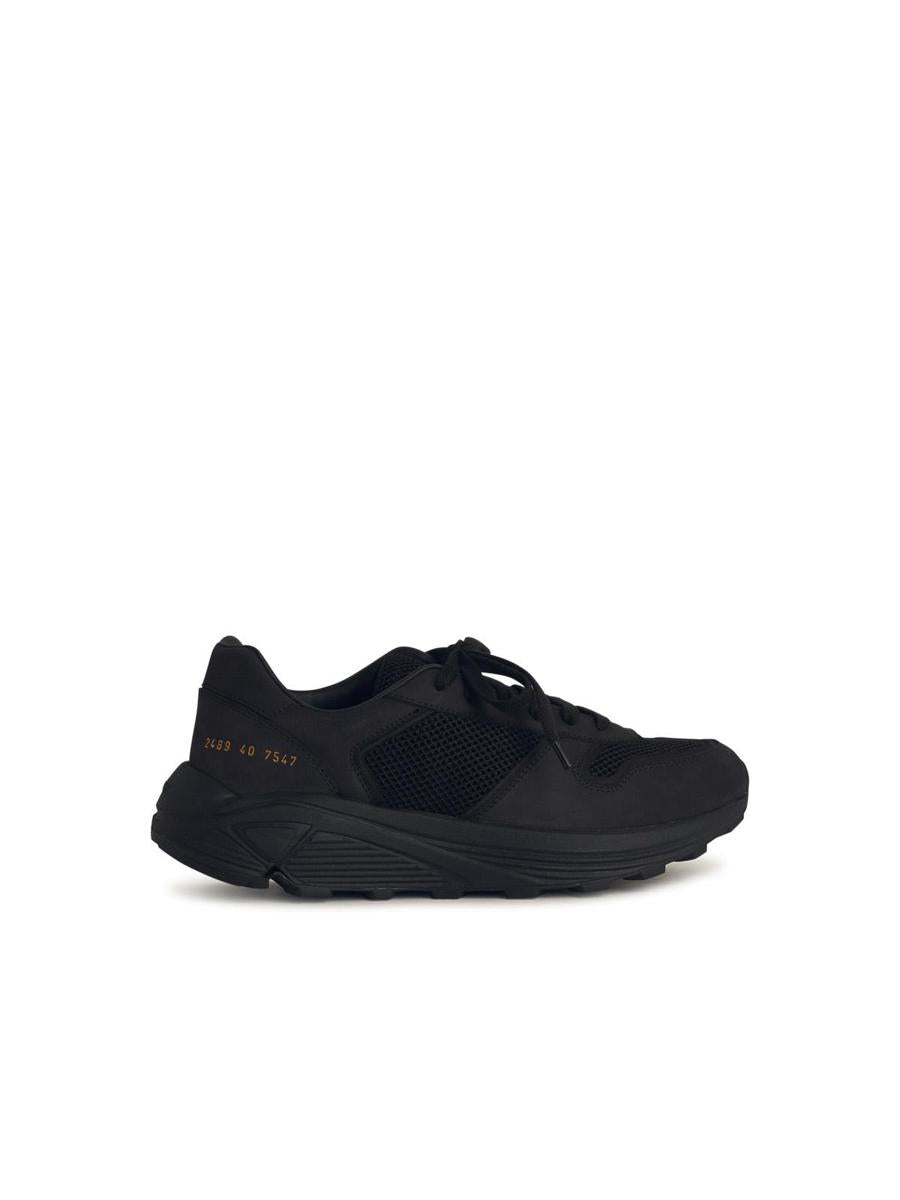 Common Projects 'Runner' Black Leather Blend Sneakers