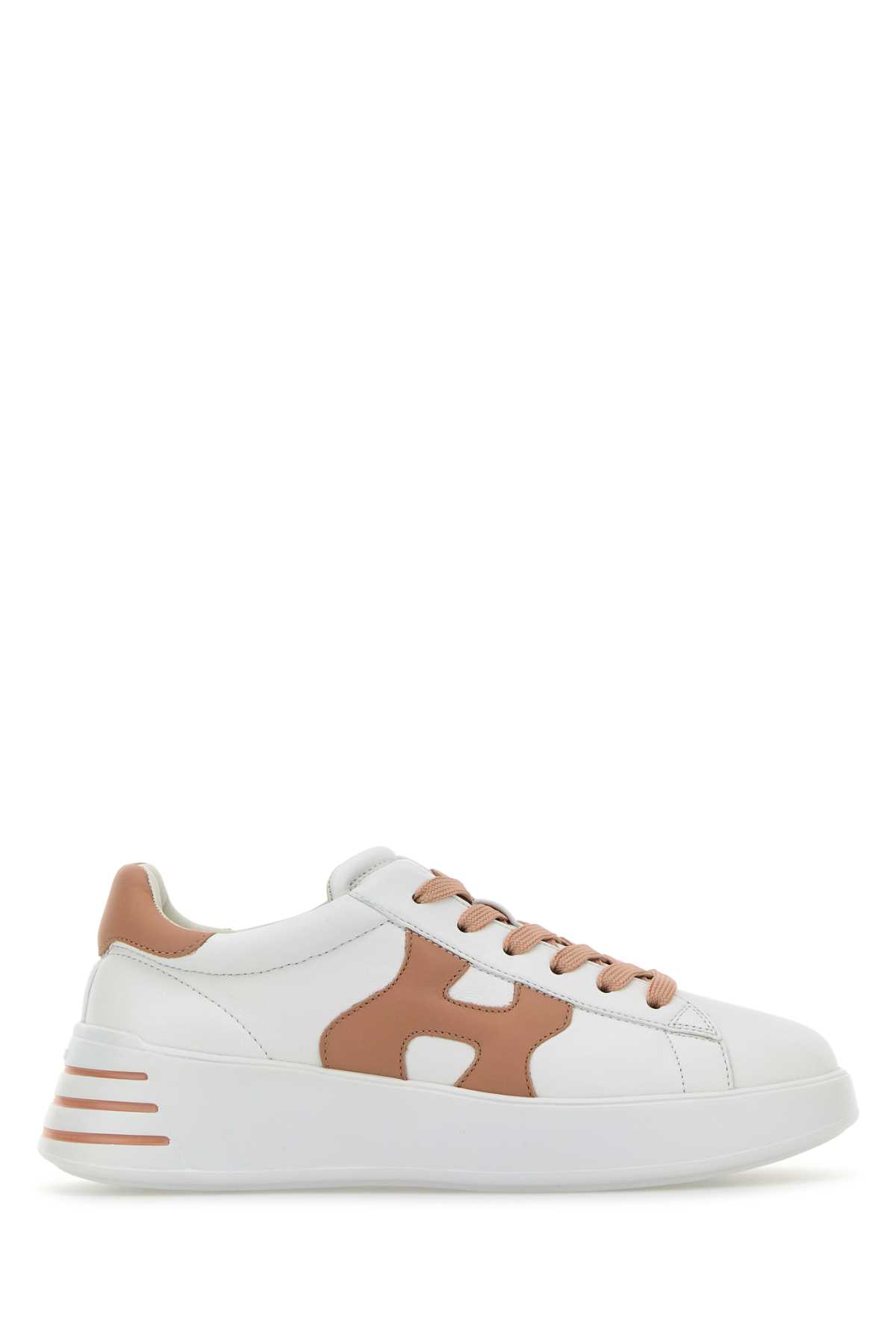 White Nappa Leather Hogan Rebel Sneakers