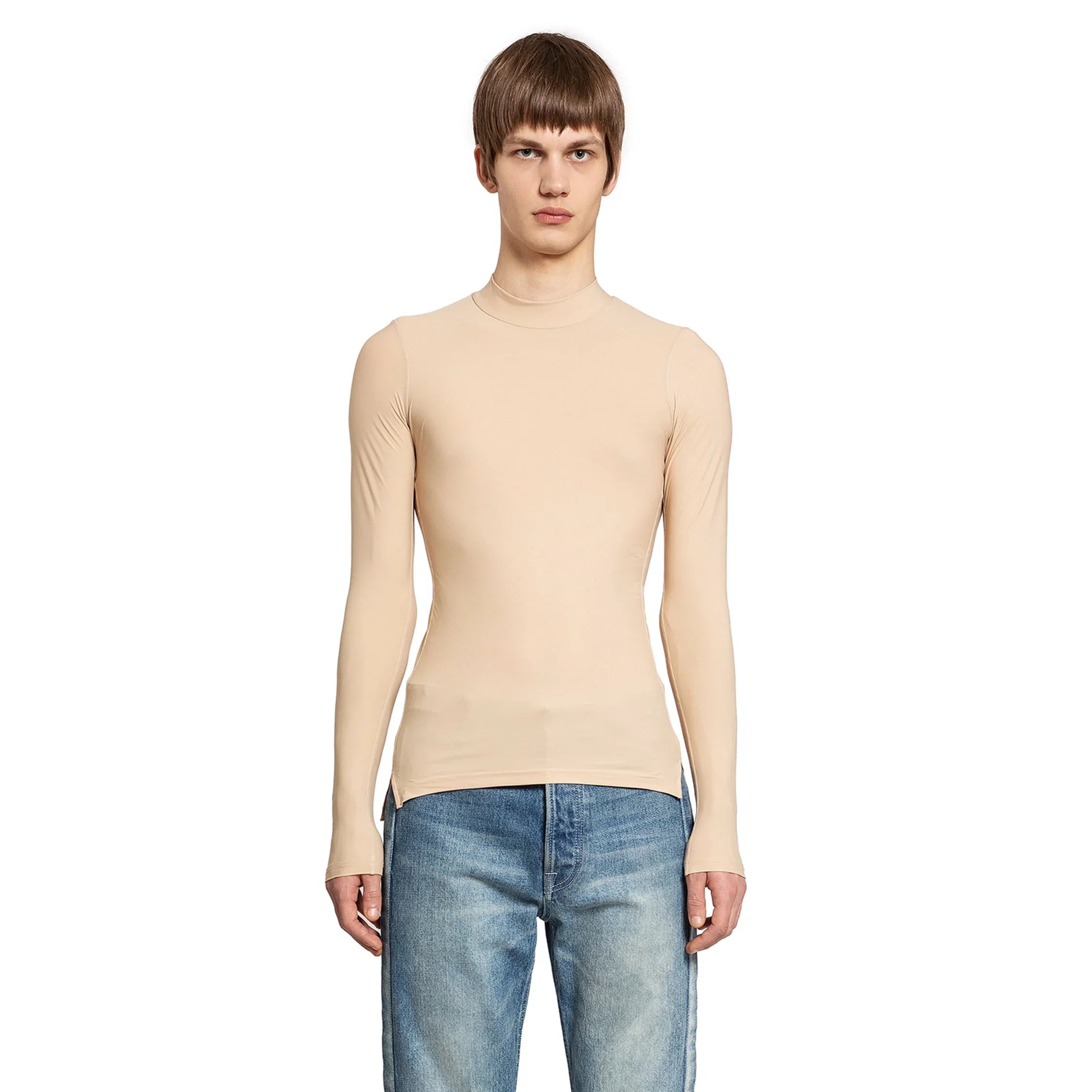 KARMUEL YOUNG MAN BEIGE T-SHIRTS & TANK TOPS