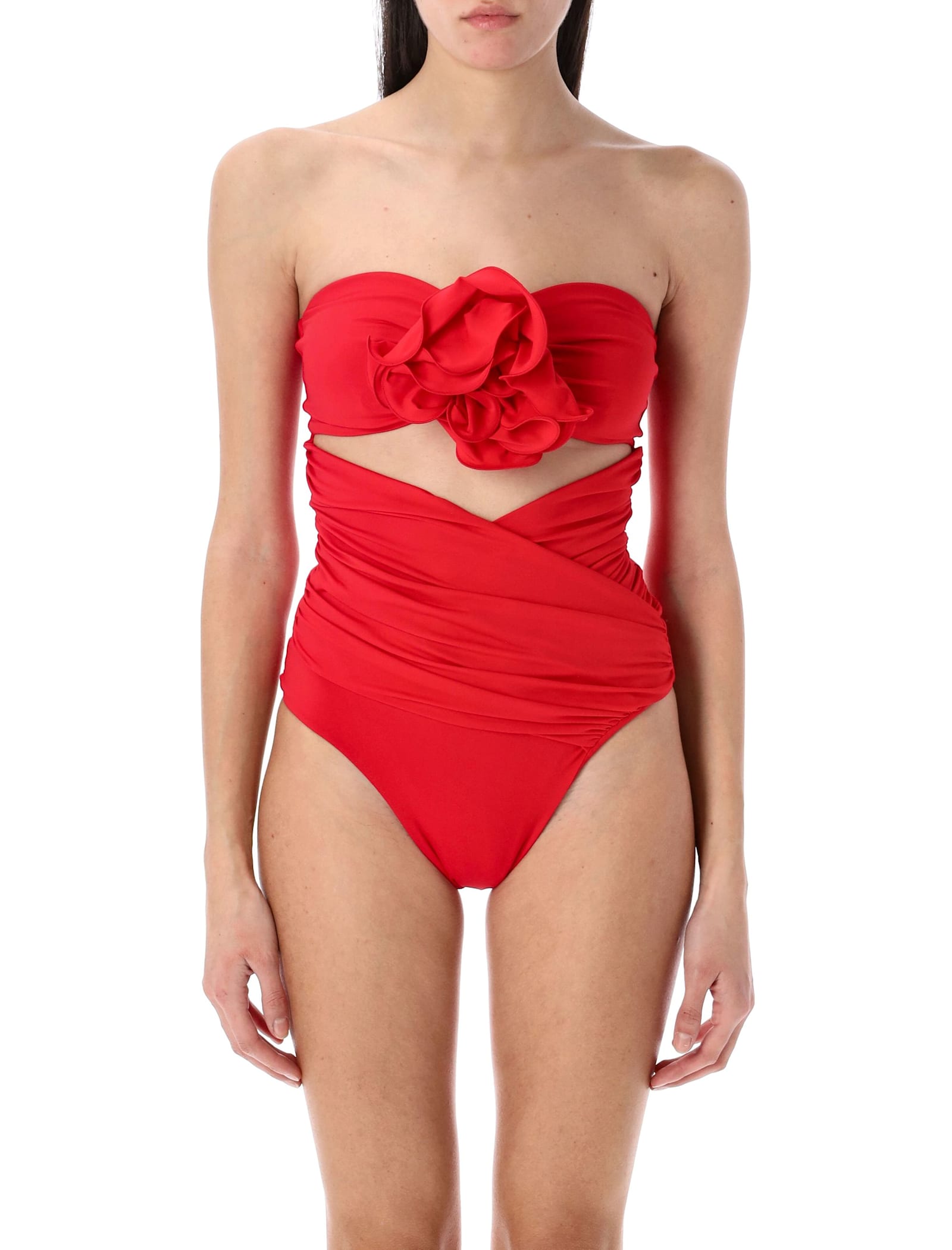 Magda Butrym Swimsuit Bustier Rose Side