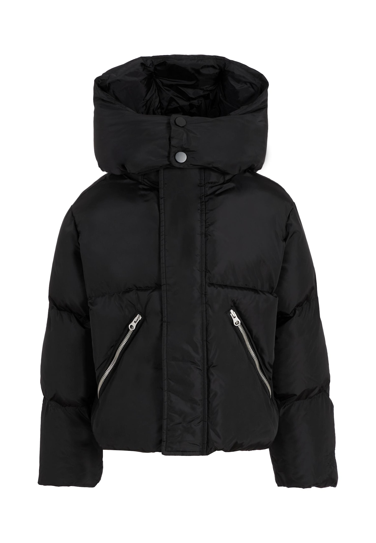 MM6 Maison Margiela Black Down Jacket For Kids With Logo