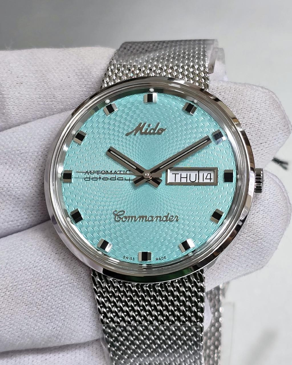 MIDO Commander 1959 Automatic 37 MM Turquoise Dial Unisex Watch M842942511 / M8429.4.25.11