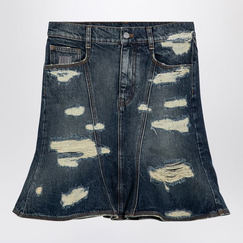 Marc Jacobs Washed Denim Skirt With Worn Details