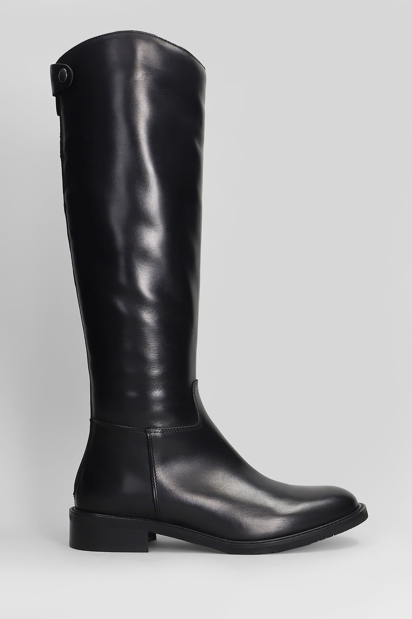 Julie Dee Low Heels Boots In Black Leather