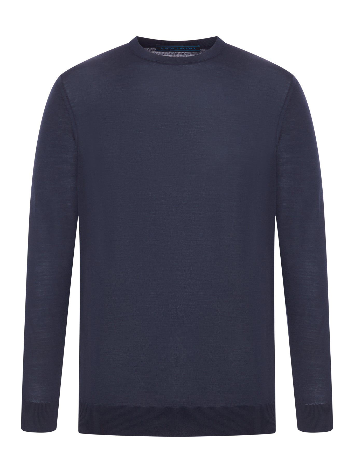 Kiton 男士14微米羊毛圆领毛衣