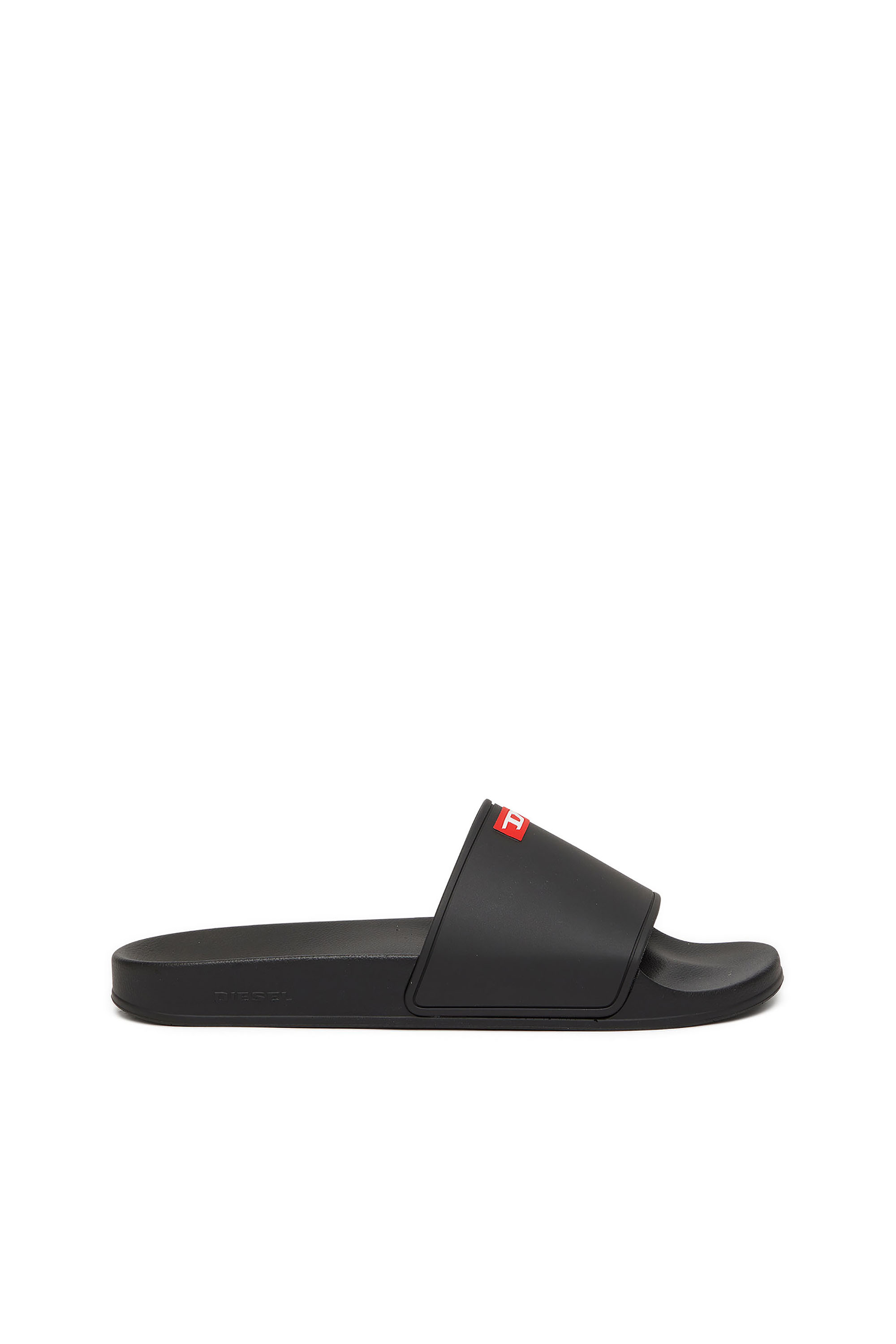 Diesel - Sa-Swim-Rubber pool slides with D logo - Slides - Man - Black