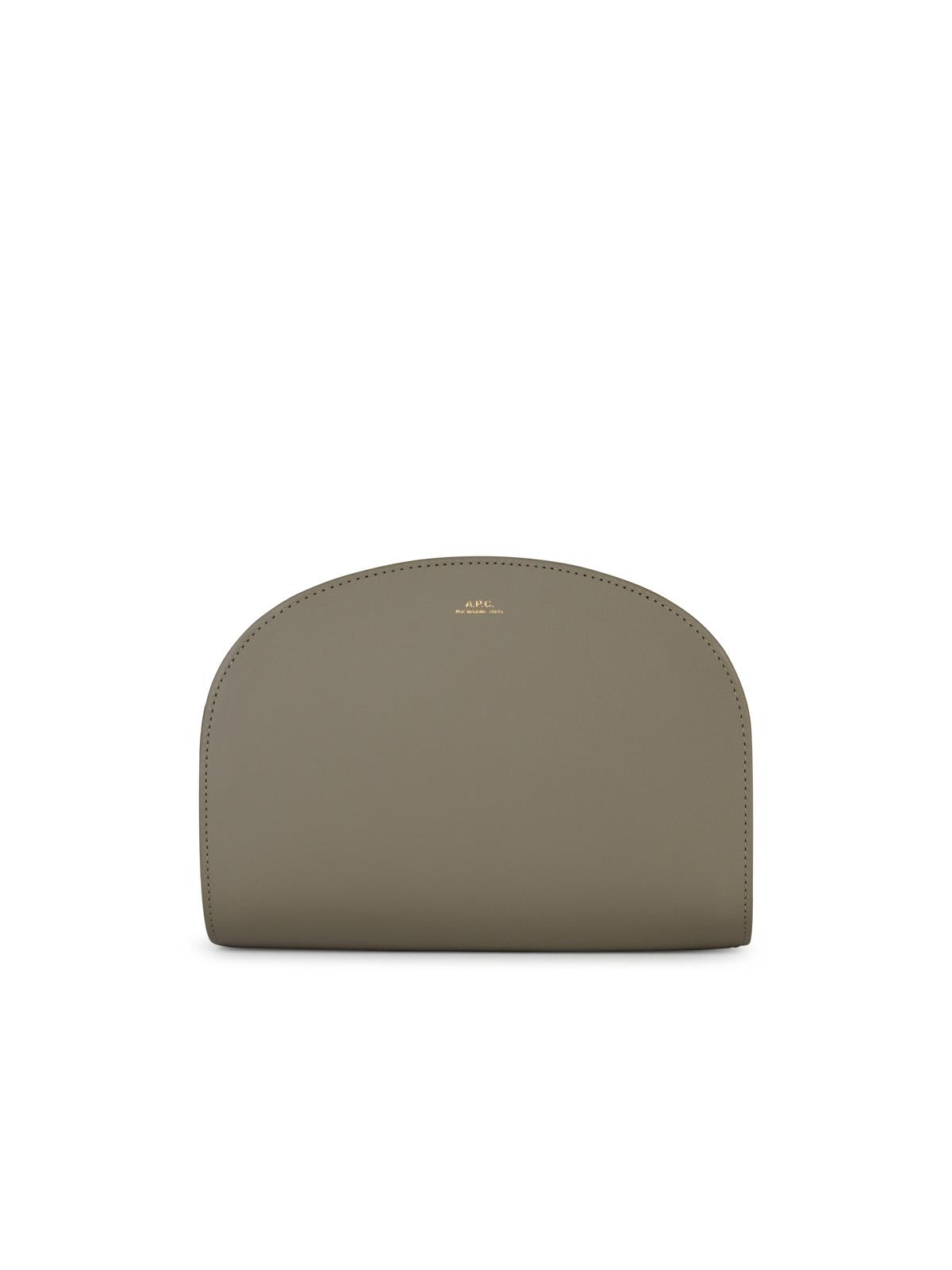 A. P.C. demi Lune Green Leather Crossbody Bag