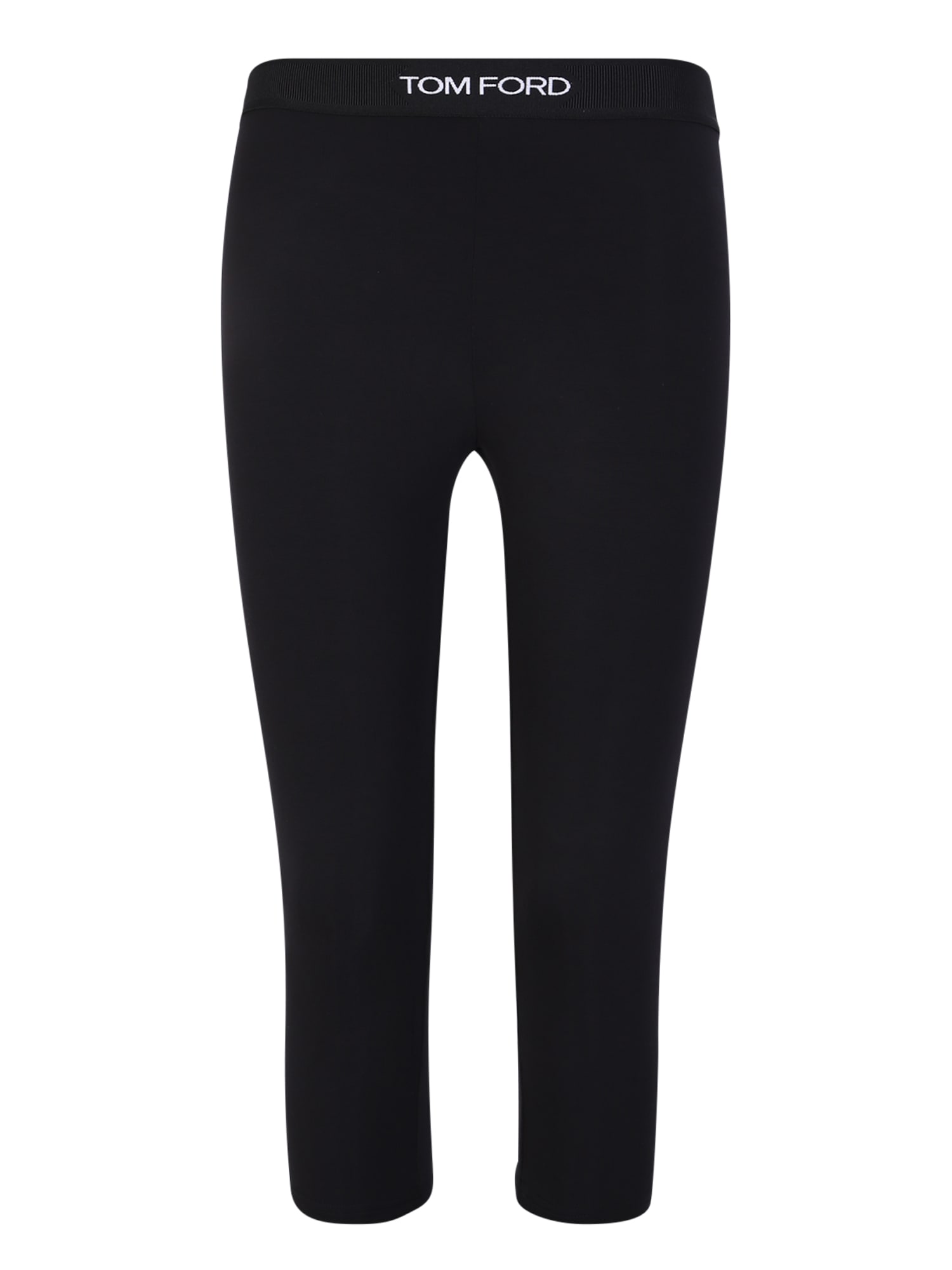 Tom Ford Logo Print Cropped Leggins Black