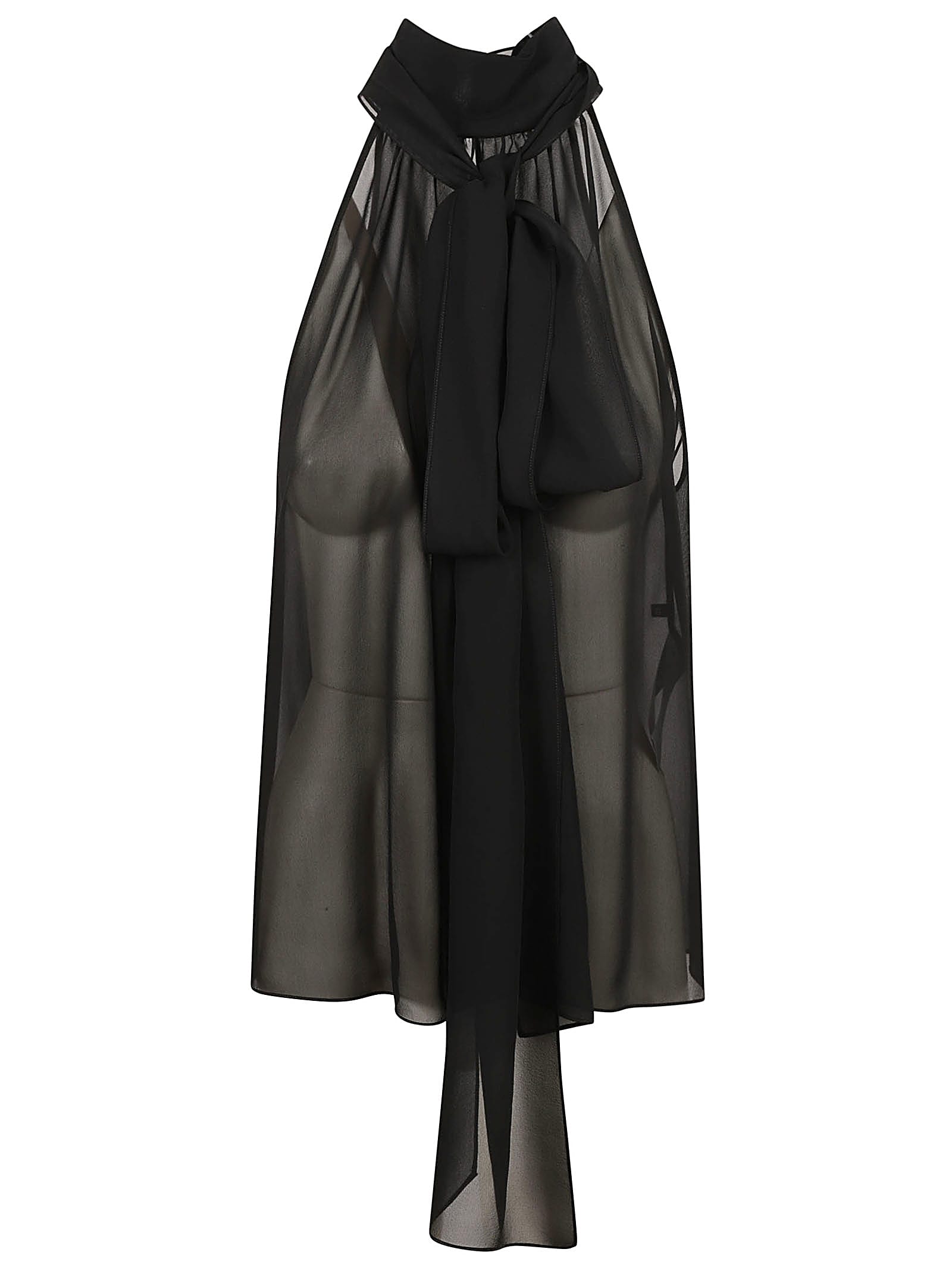 Tom Ford Silk Georgette Sleeveless Lavalliere Top