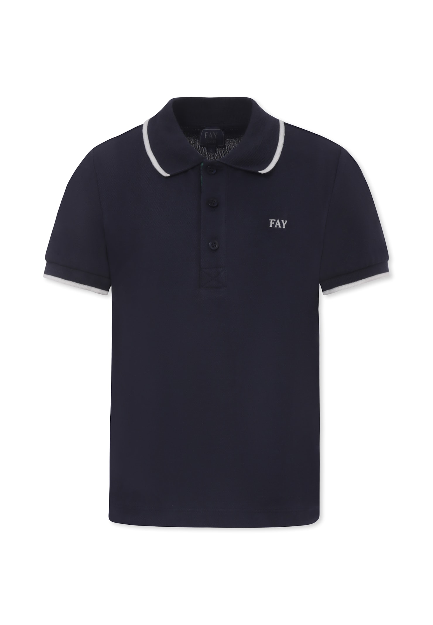 Fay Blue Polo Shirt For Boy With Logo