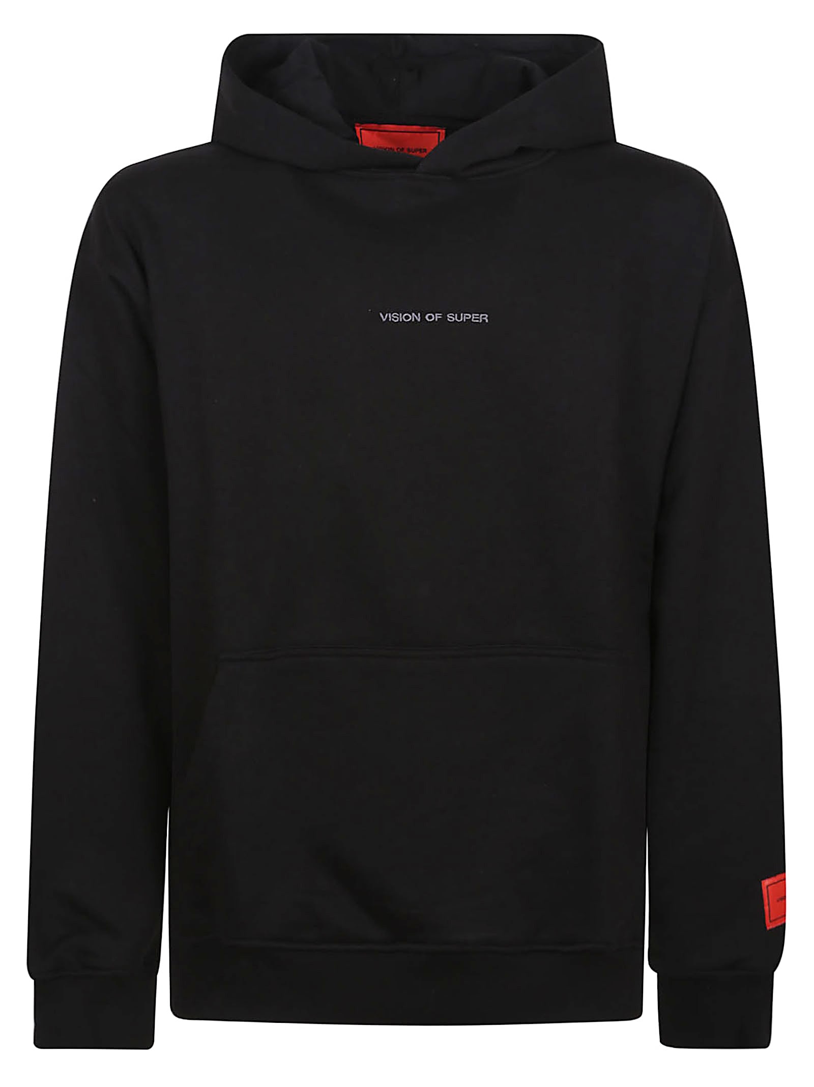 Vision of Super Black Hoodie With Black Ruined Skull Print On Back