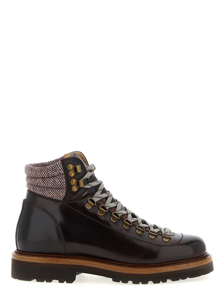Brunello Cucinelli 人字纹嵌条短靴