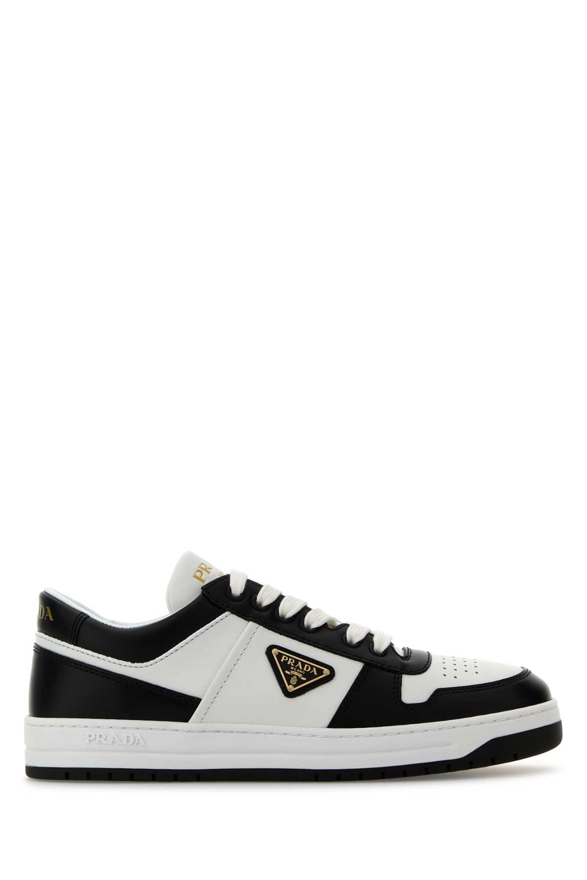 Prada Two-tone Leather Downtown Sneakers