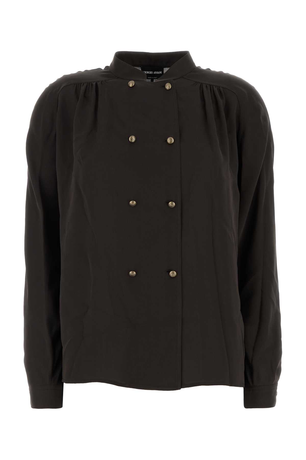 Giorgio Armani Dark Brown Silk Shirt