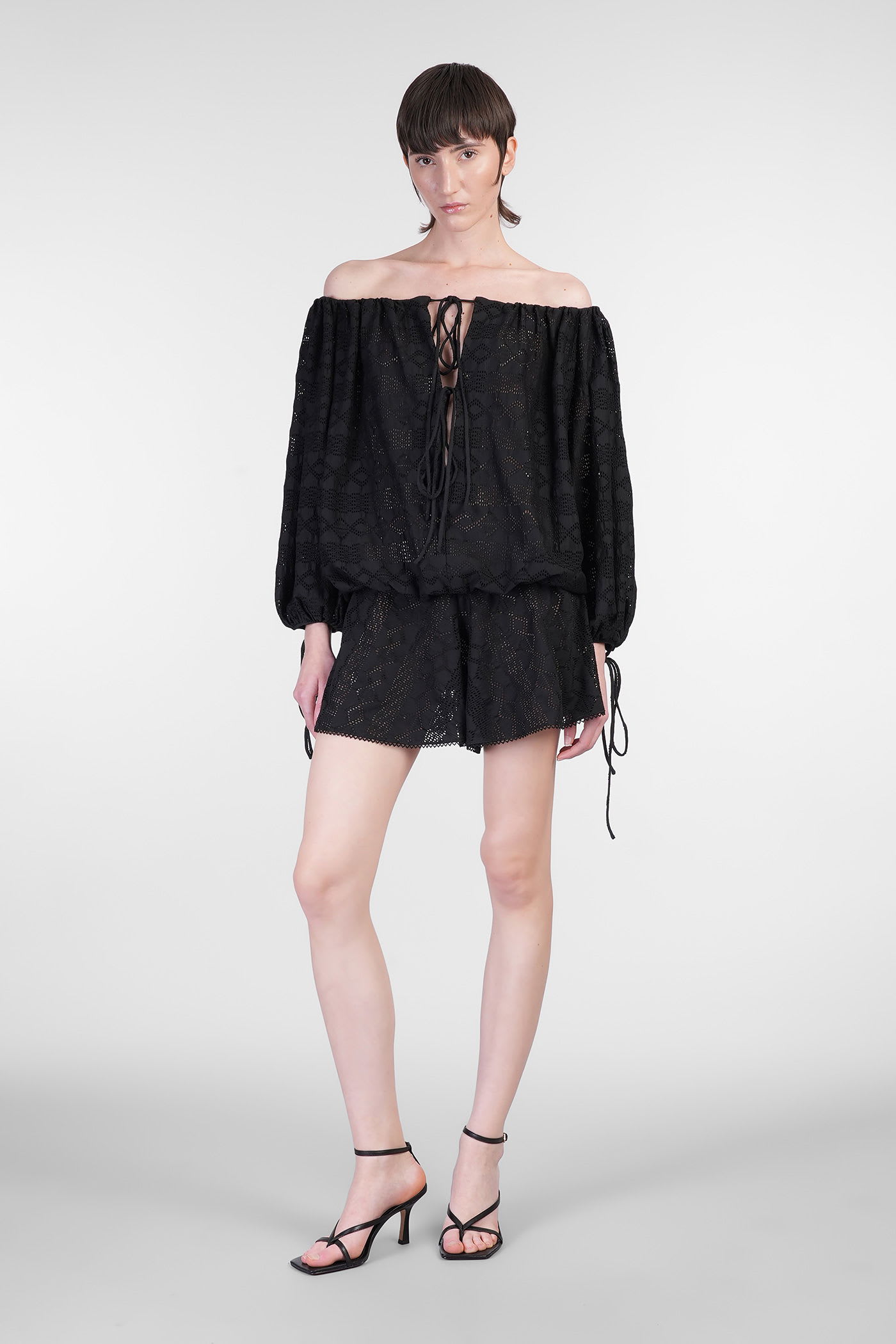 The Andamane Wilma Playsuit Jumpsuit In Black Cotton