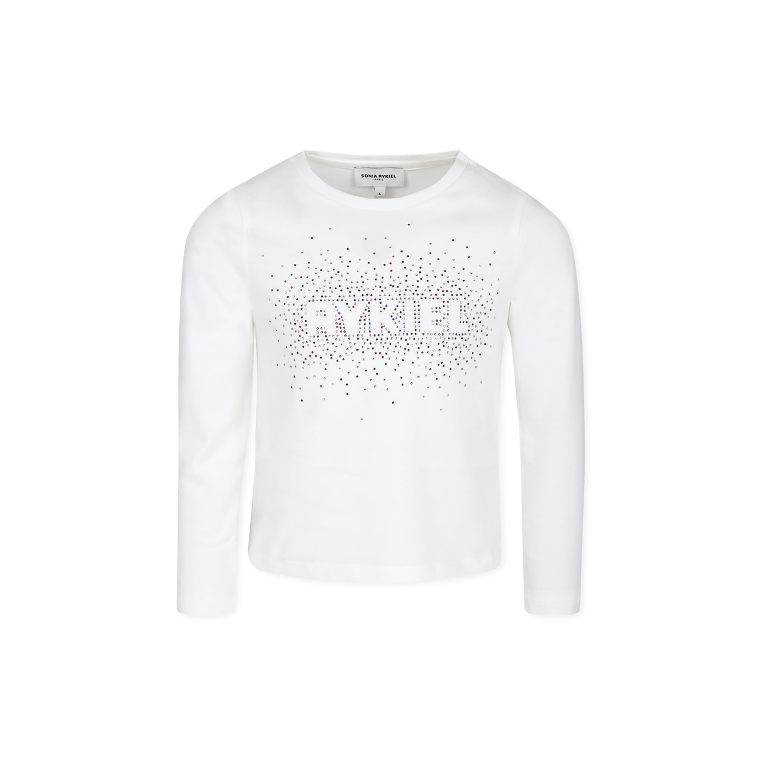 Rykiel Enfant White T-shirt For Girl With Logo