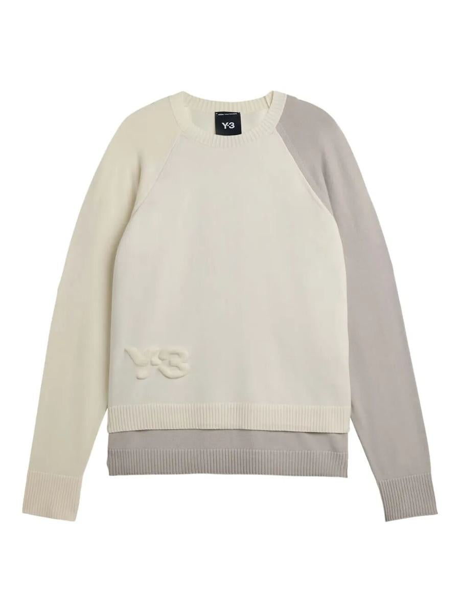 Y-3 Adidas Logo-Embossed Colour-Block Sweater Clothing