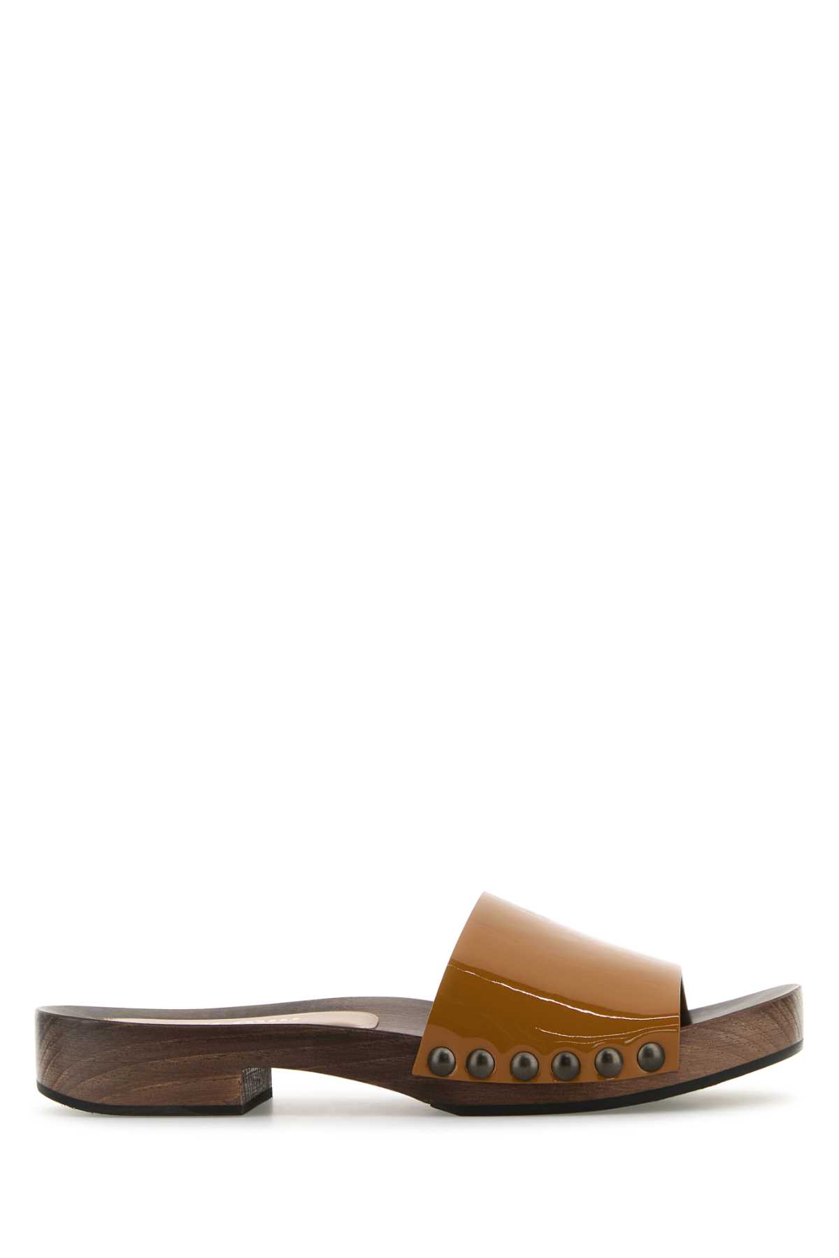 Miu Miu Camel Leather Clogs
