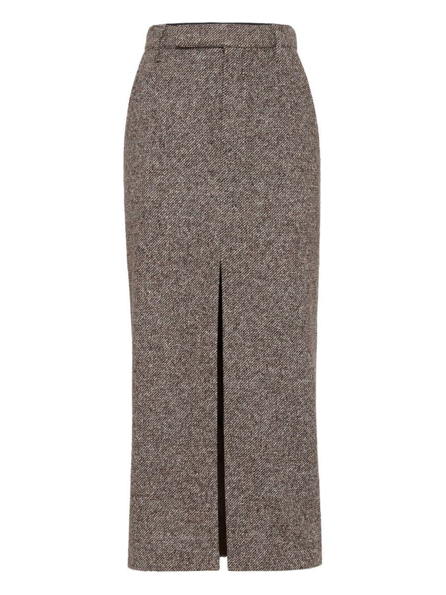 Brunello Cucinelli Wool Long Skirt