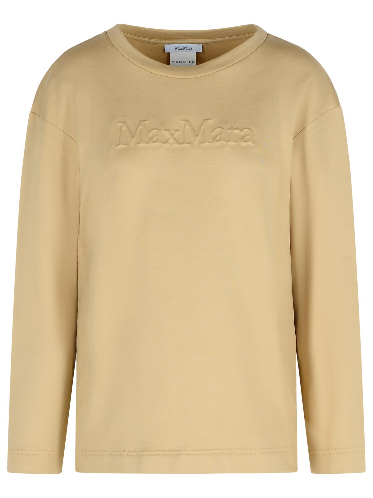 Max Mara berma Sweatshirt In Silk And Caramel Cotton