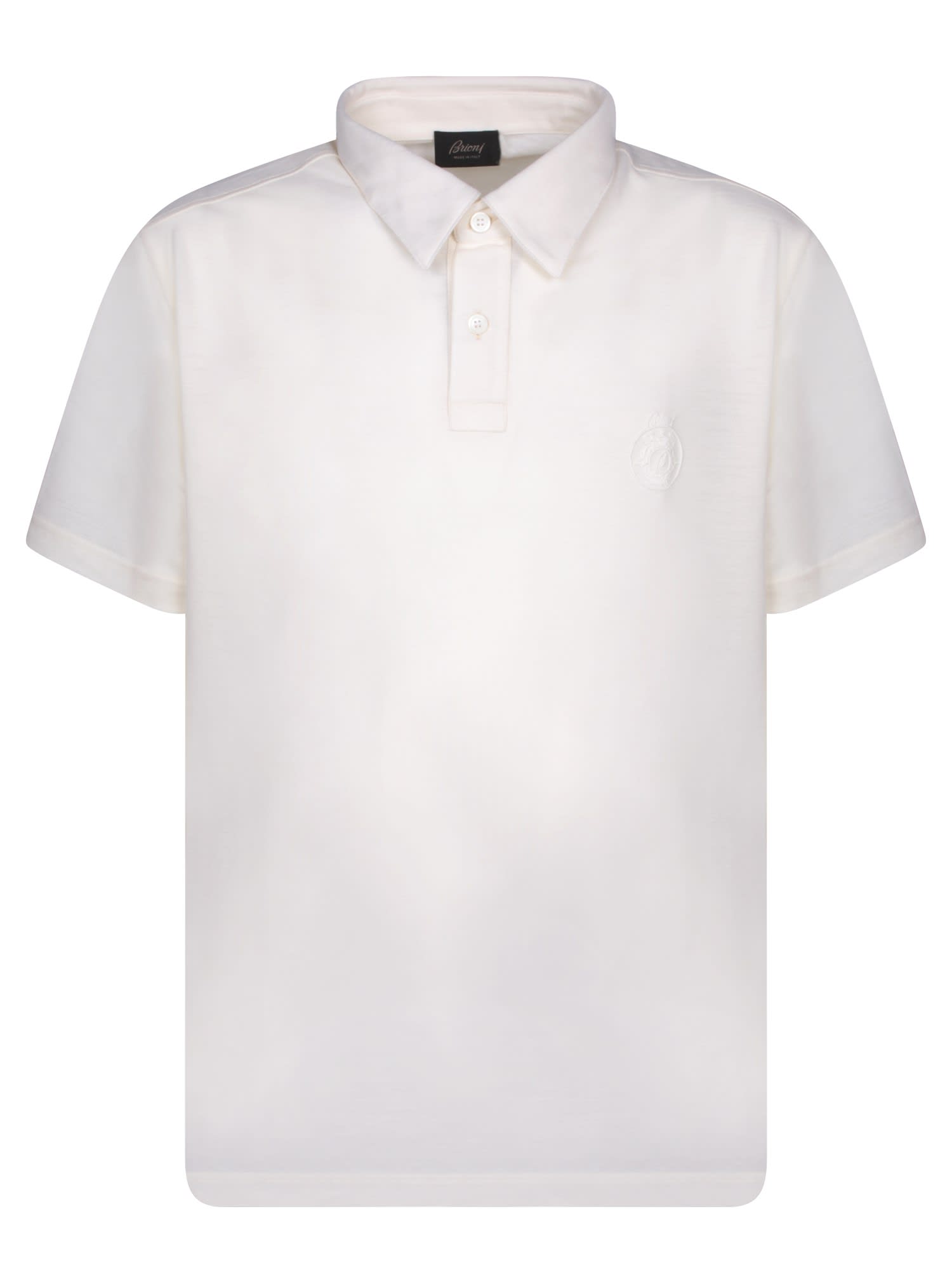 Brioni Golf Logo White Polo Shirt