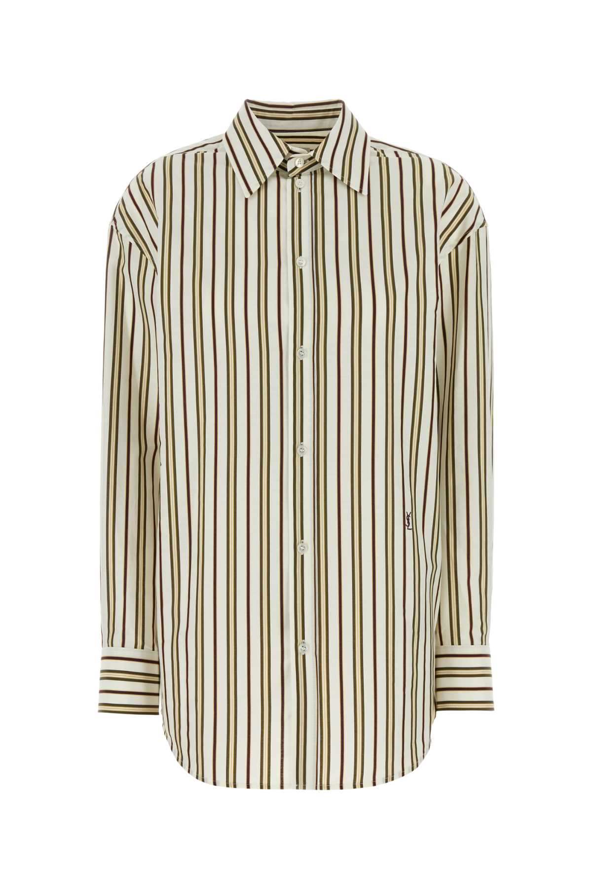 Saint Laurent Embroidered Cotton Oversize Shirt
