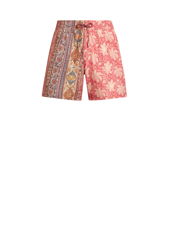 Etro, Short De Bain À Double Motif, Homme, Rose, Taille S