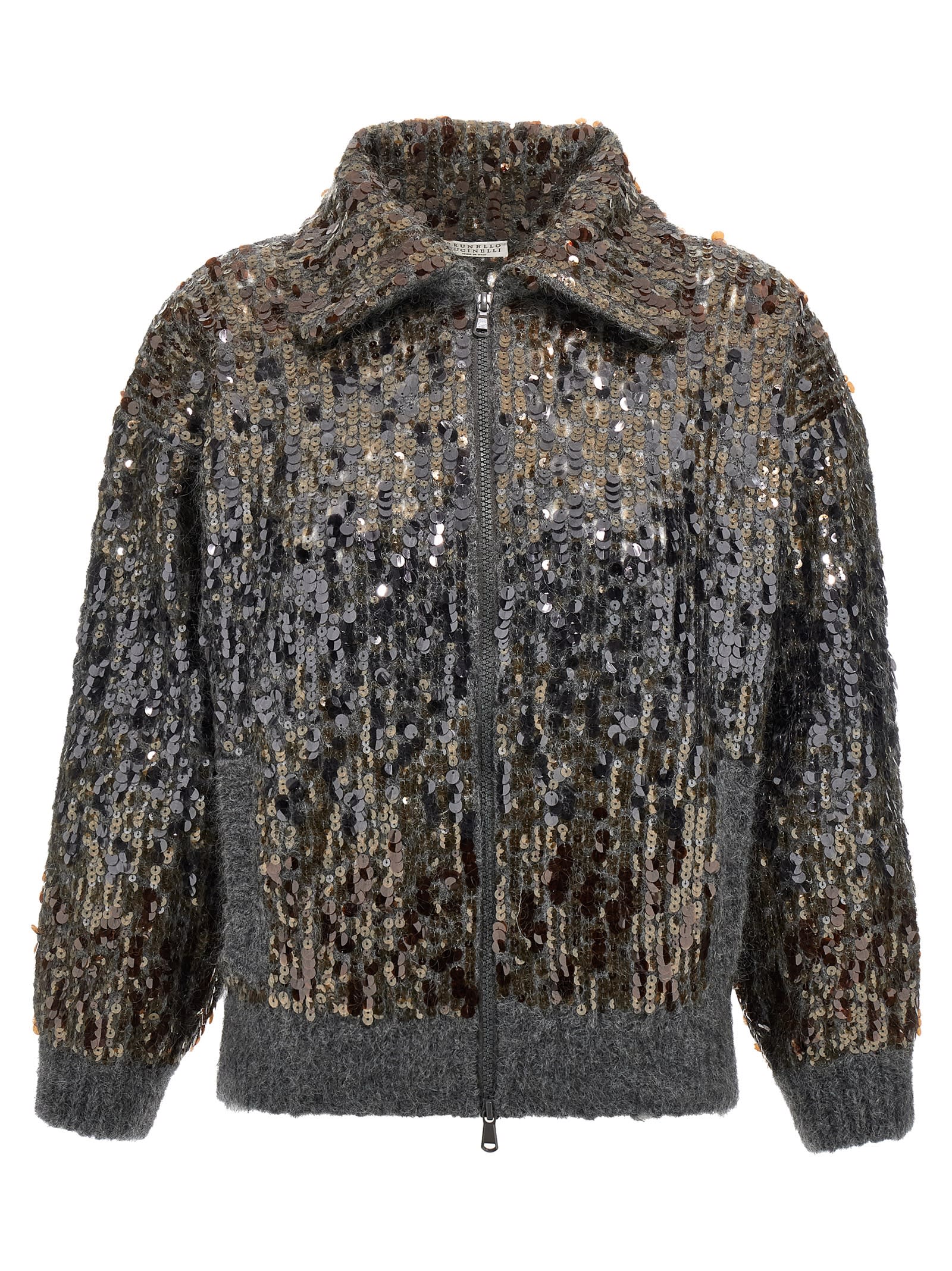 Brunello Cucinelli dazzling Dégradé Embroidery Cardigan