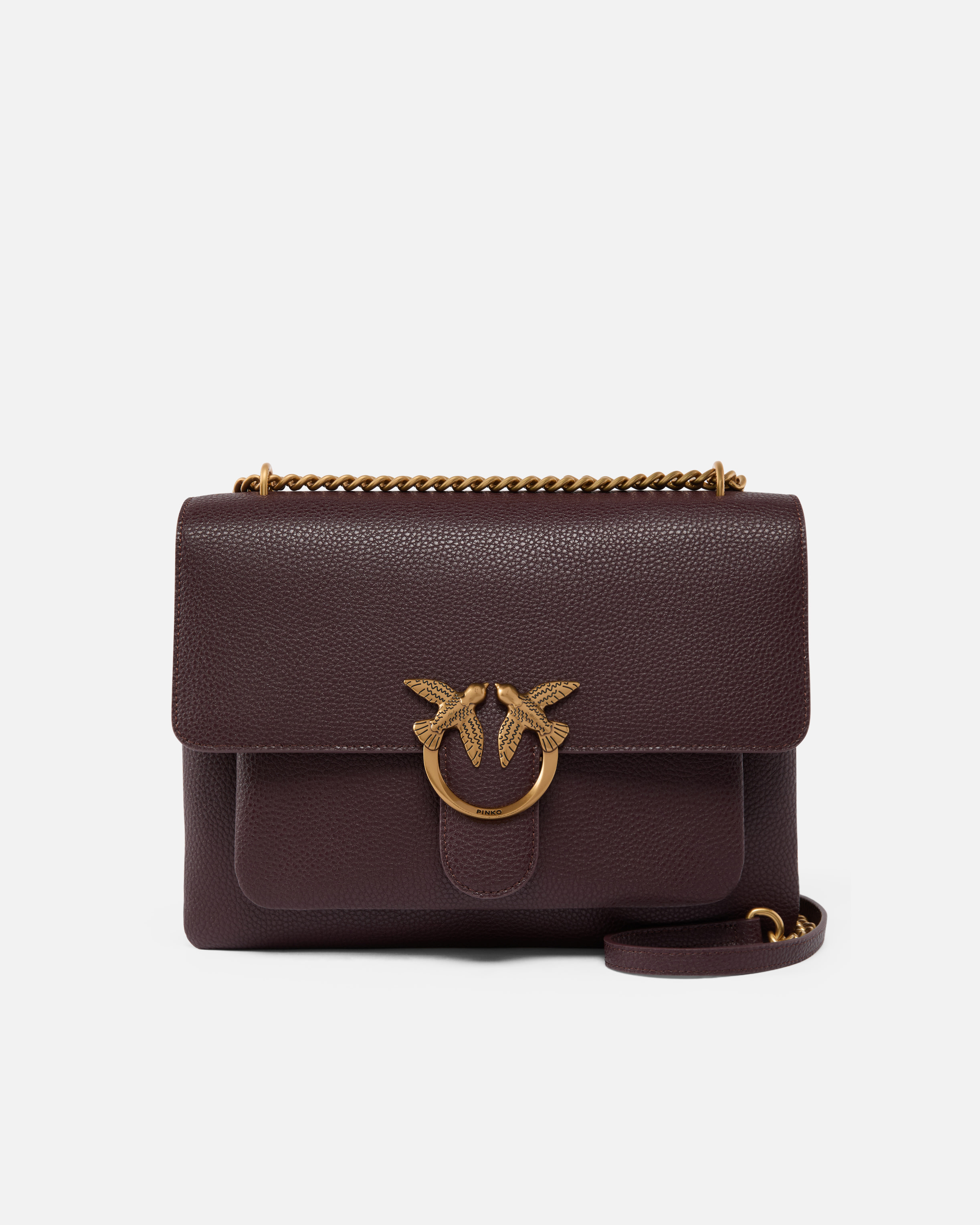 Pinko, Grand sac souple à bandoulière Love Bag, Raisins de catawba-or antique, U