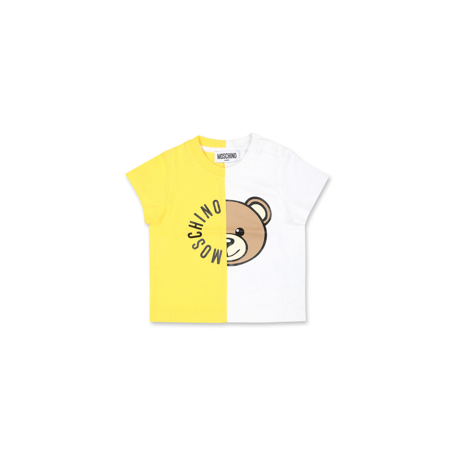 Moschino Yellow T-shirt For Baby Boy With Teddy Bear