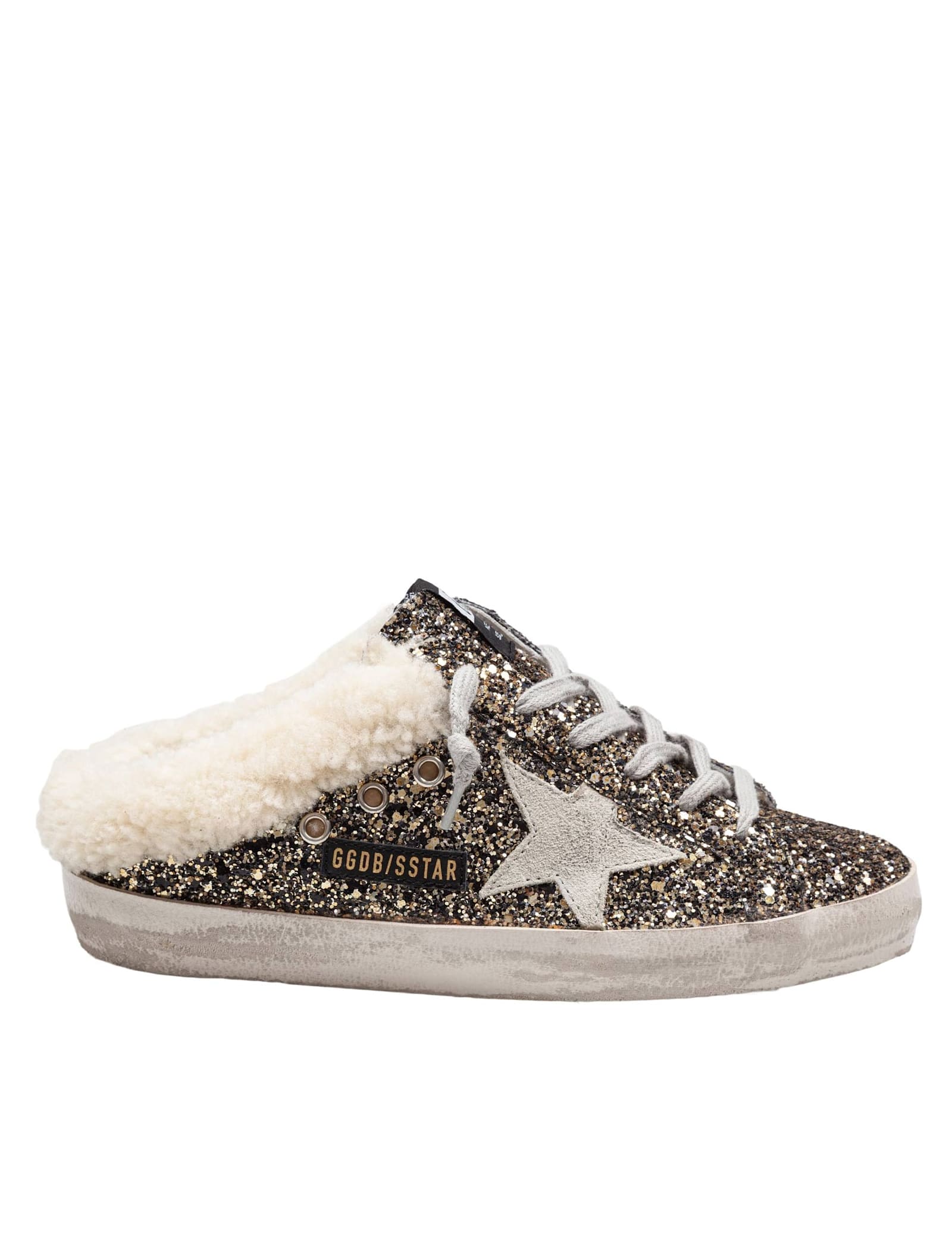 Golden Goose Sneakers Super Star In Glitter Color Black/gold