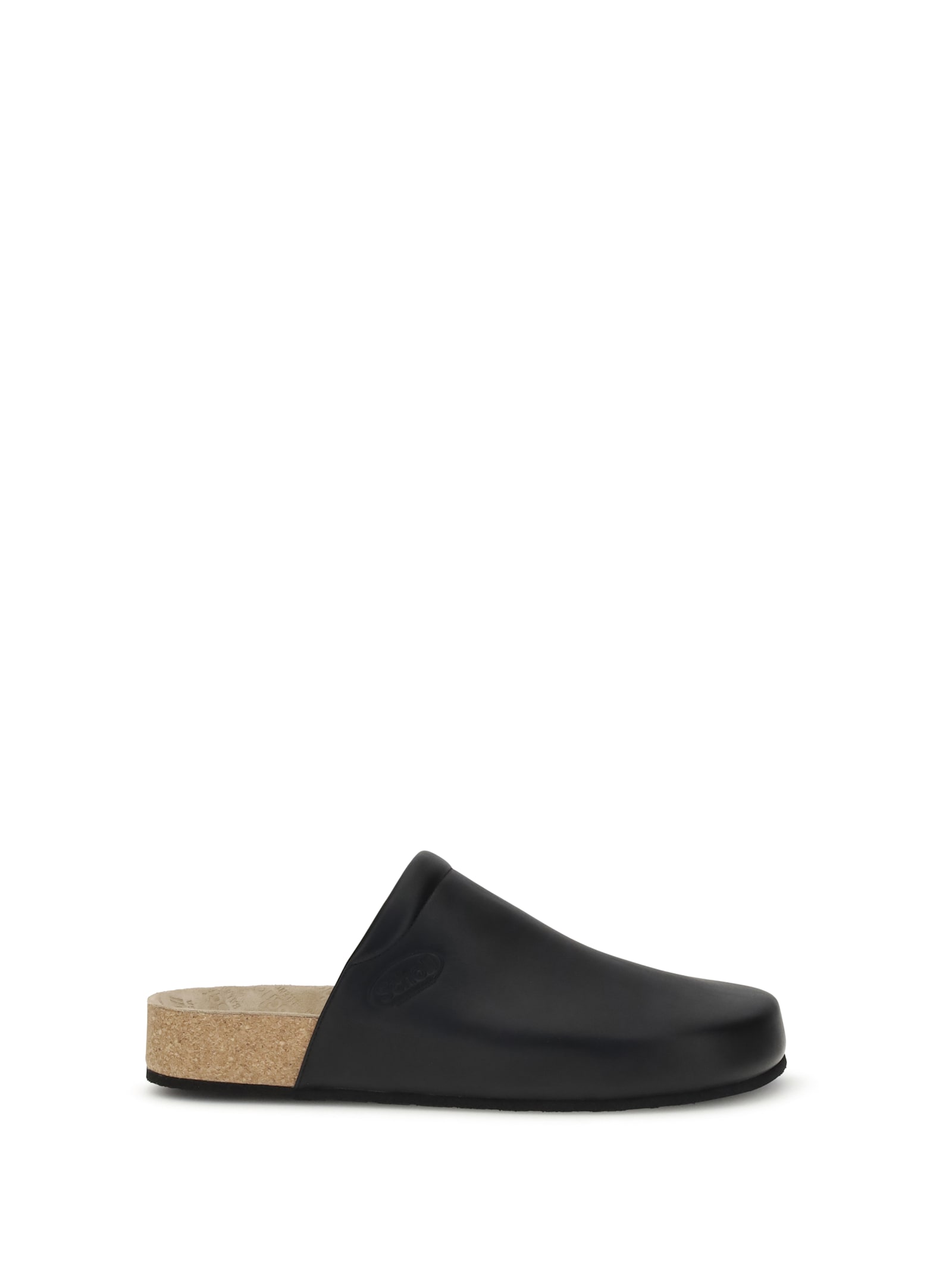 Balenciaga Leather Mules With Cork Insole