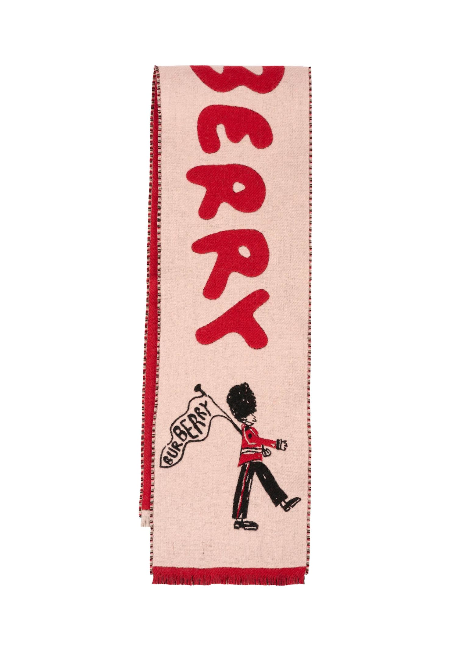 Burberry Pink Scarf For Girl With Logo