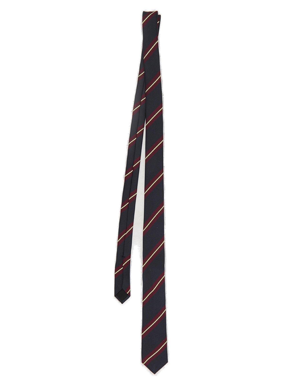 Celine Logo Patch Striped Tie