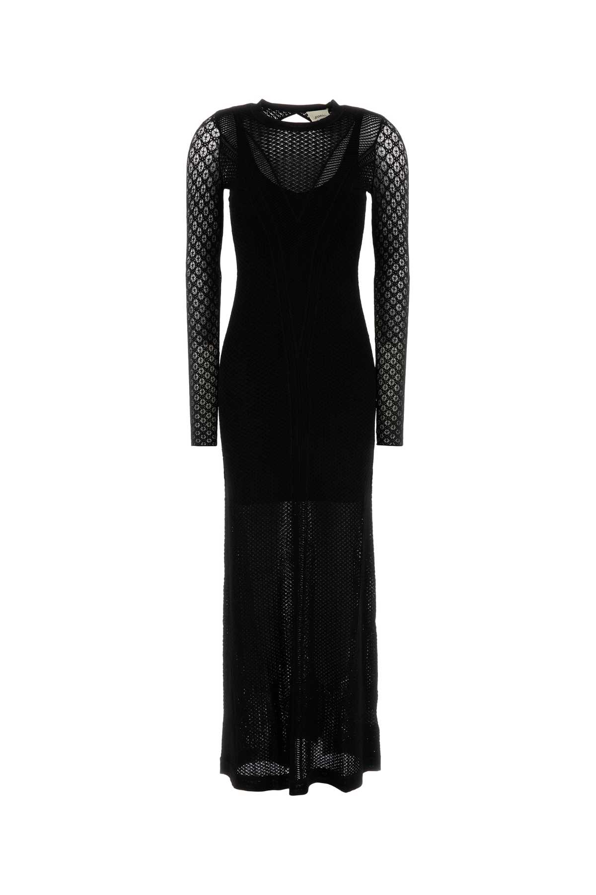 Isabel Marant Black Knit And Lace Florie Long Dress