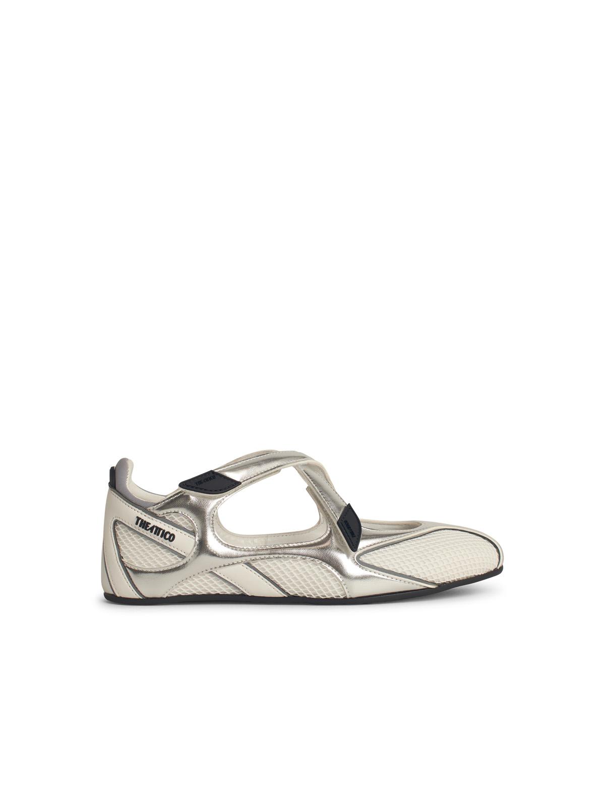 The Attico nomad Ballet Flats In Silver Fabric Blend