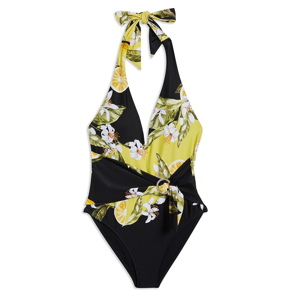 Tabeth Tie Front Plunge Swimming Costume