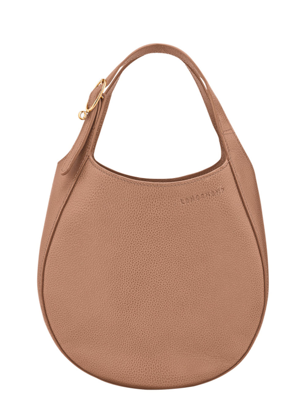 Longchamp le Foulonné Brown Small Handbag With Logo Lettering On The Front And Adjustable And Removable Shoulder Strap In Grained Leather Woman