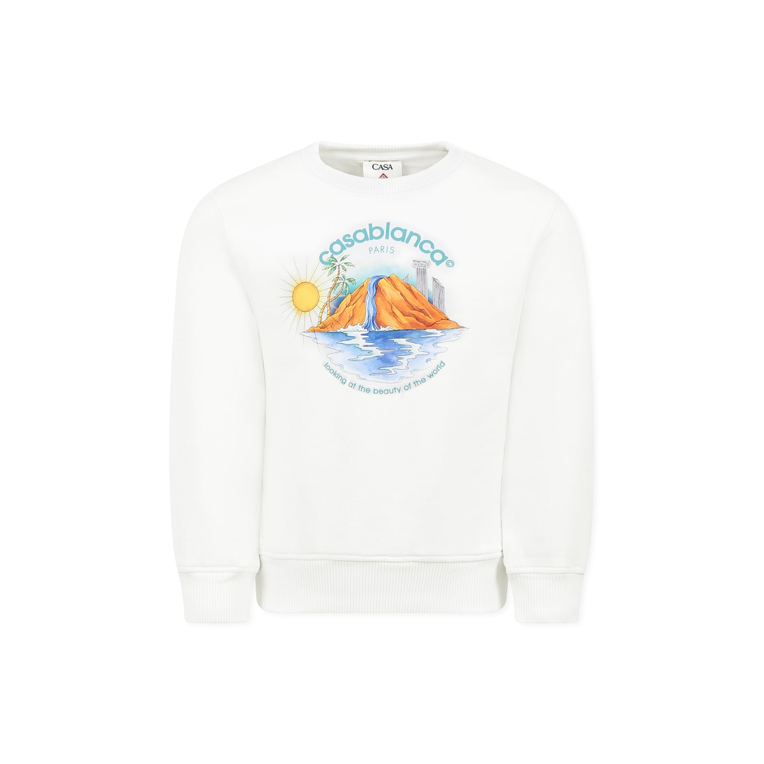 Casablanca Ivory Sweatshirt For Kids With Oasi Print