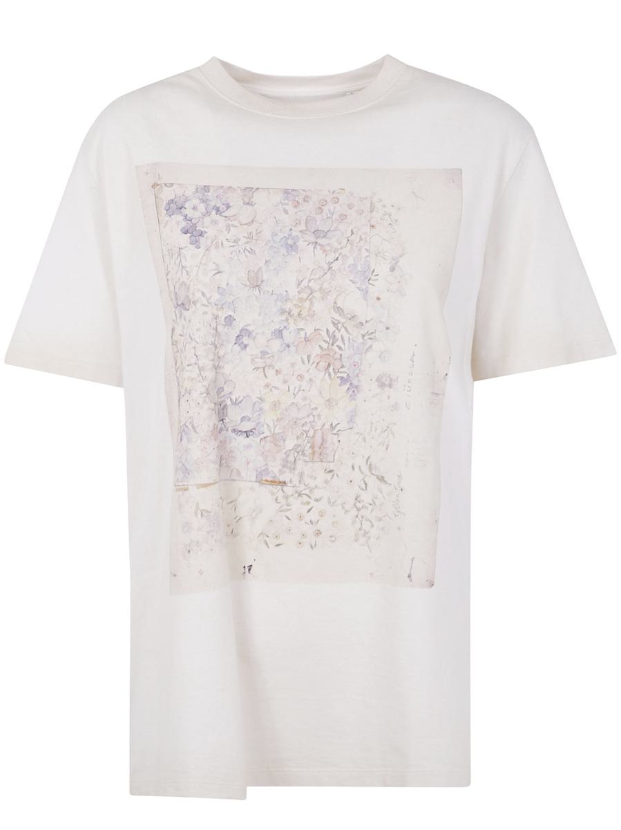 Golden Goose "Journey W`S" T-Shirt Regular Gauze Cotton Jersey With Print Clothing