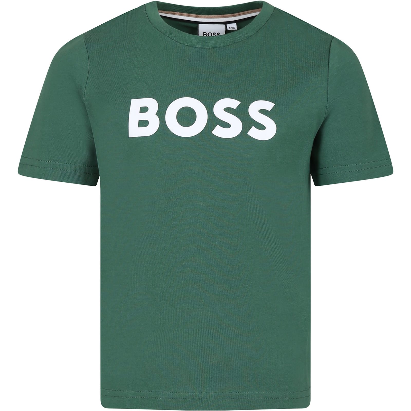 Hugo Boss Green T-shirt For Boy With Logo