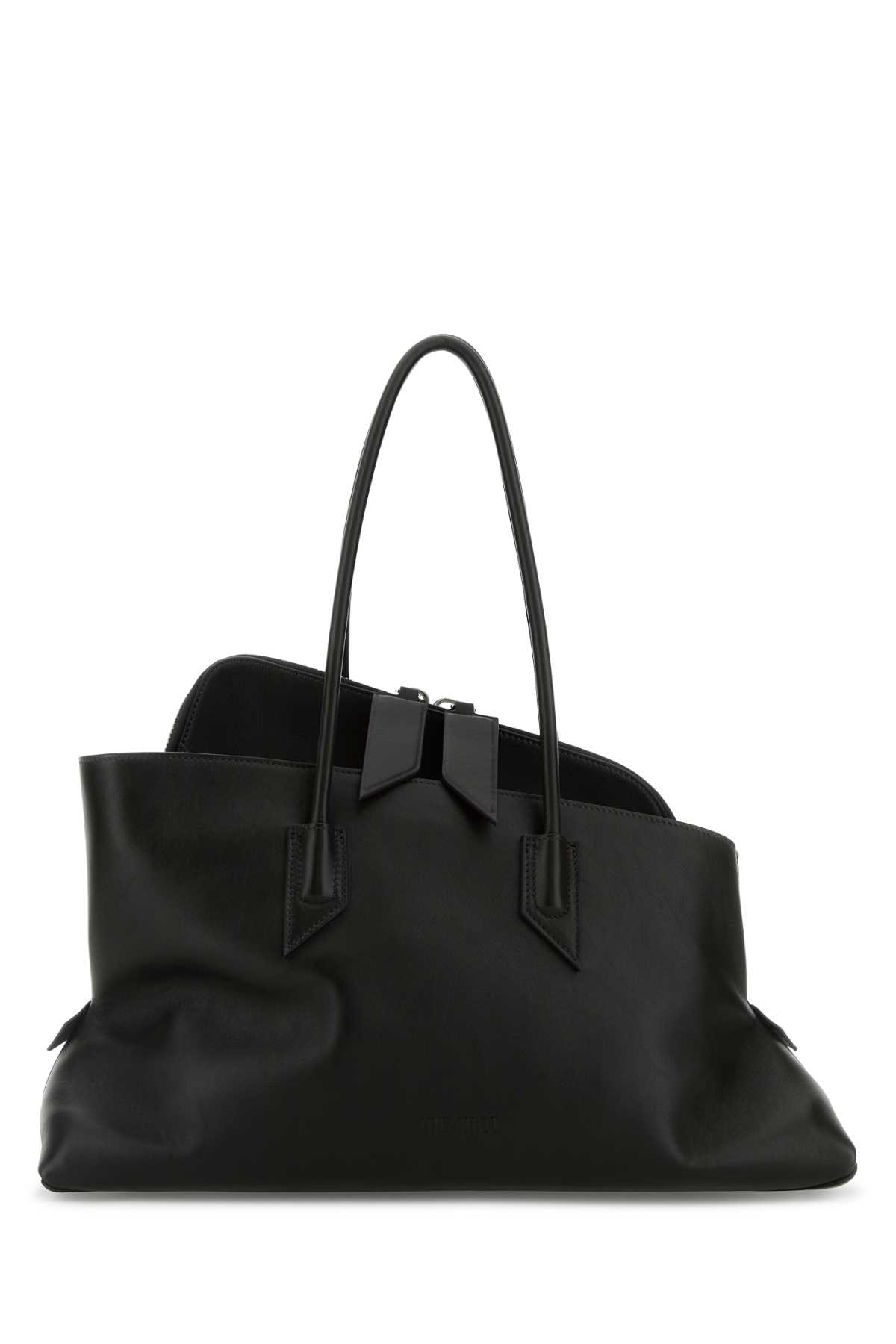 The Attico Black Leather Medium La Passeggiata Shoulder Bag