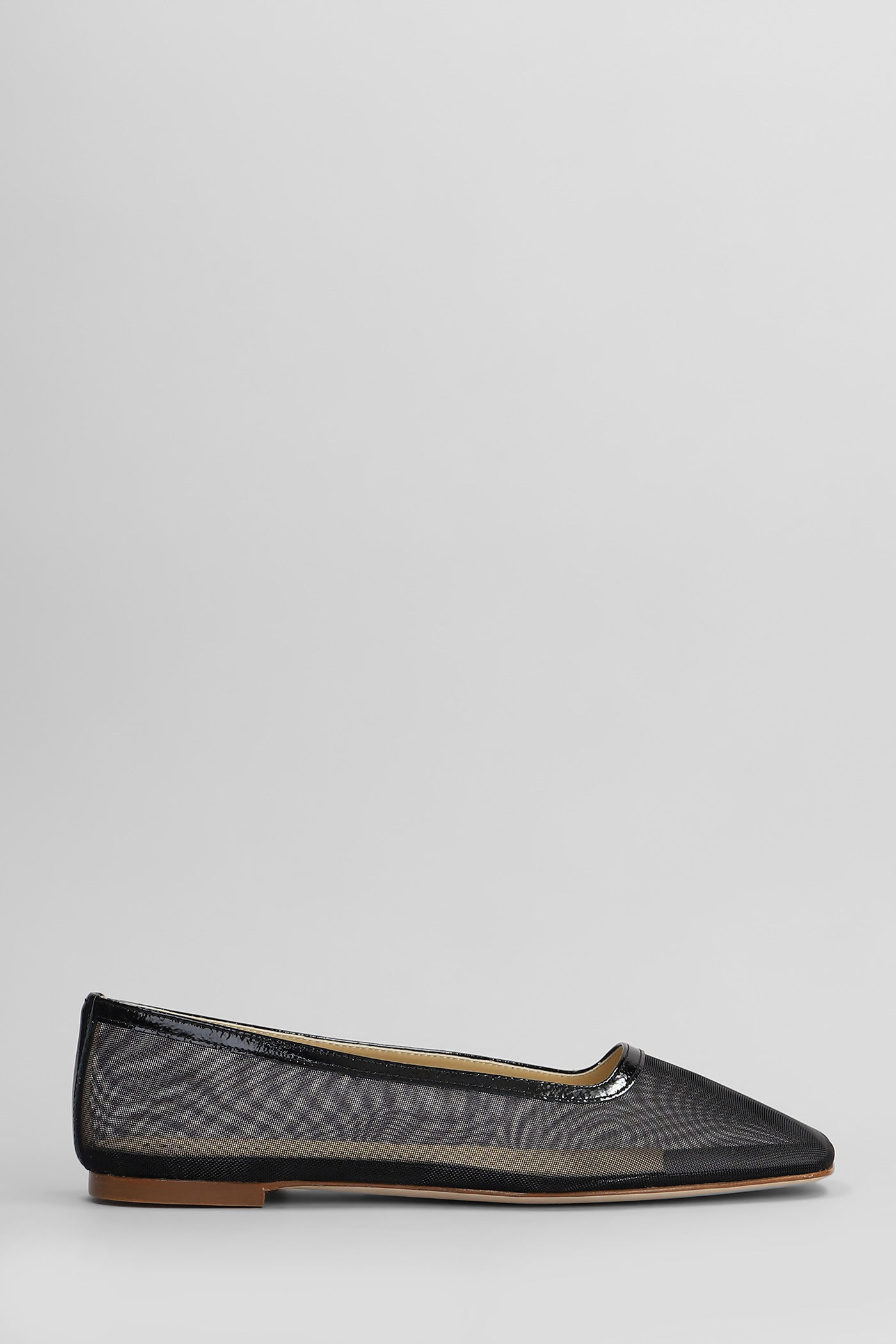 Fabio Rusconi Ballet Flats In Black Leather And Fabric